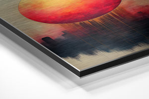 Fiery Sunset Over City