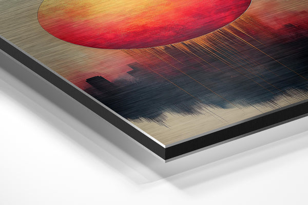 Fiery Sunset Over City