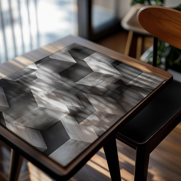 Silver Geometric Cubes