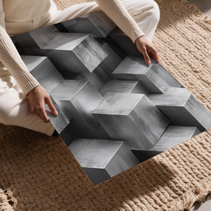 Silver Geometric Cubes