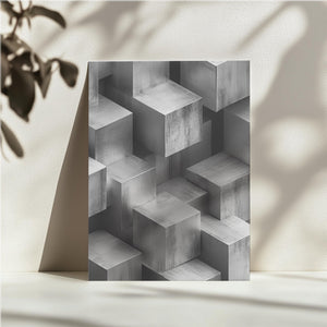 Silver Geometric Cubes