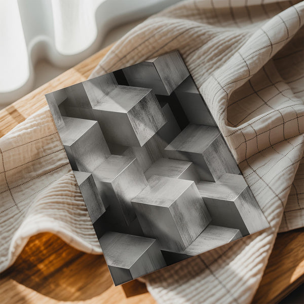 Silver Geometric Cubes