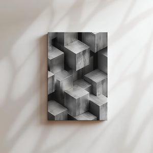 Silver Geometric Cubes