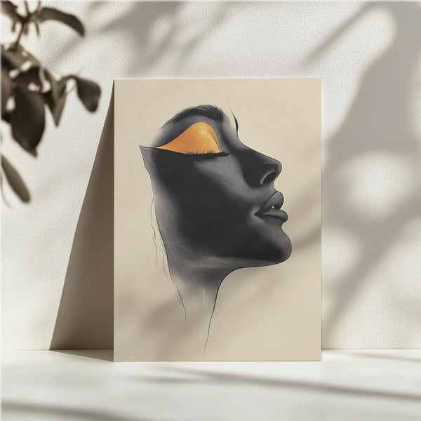 Abstract Golden Portrait