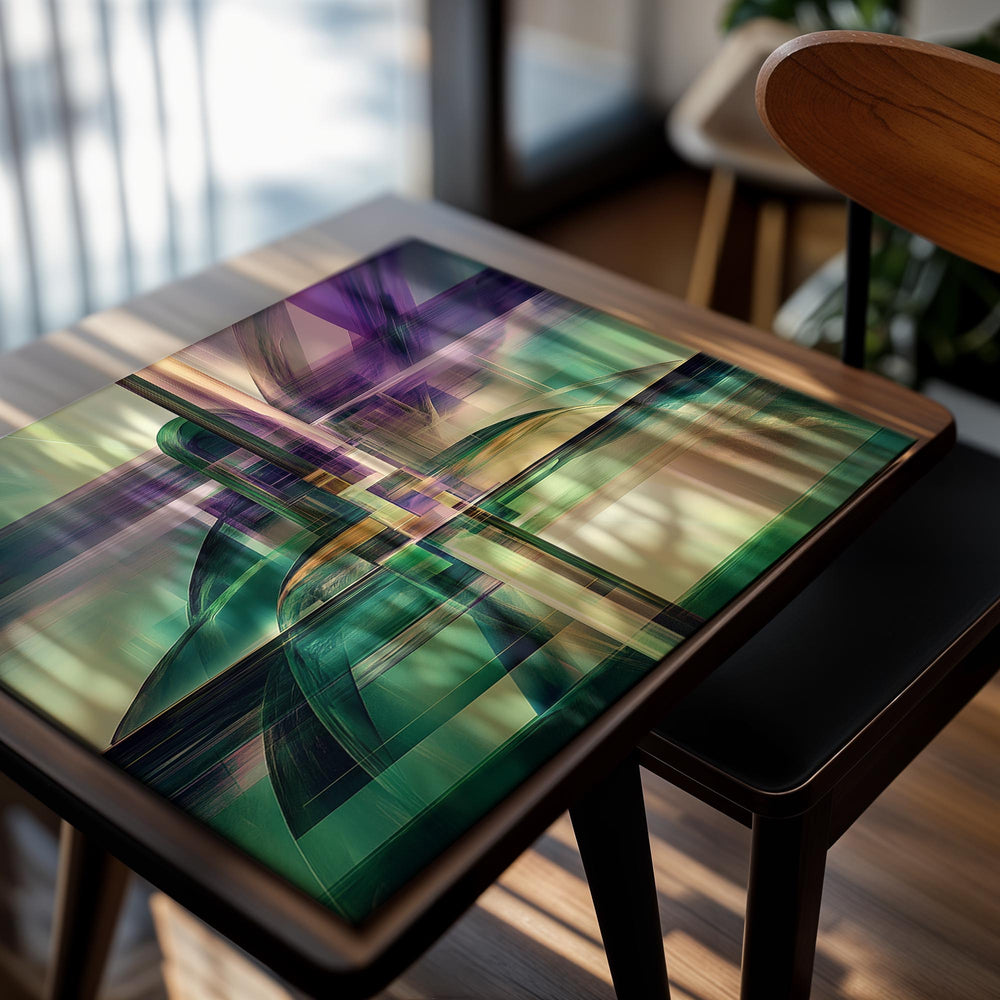 Abstract art print with vibrant colors on a white background, as a premium aluminum metal print from GoMetalPrint.
