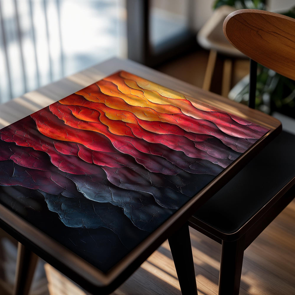 Colorful wavy pattern painting on a white background, as a premium aluminum metal print from GoMetalPrint.
