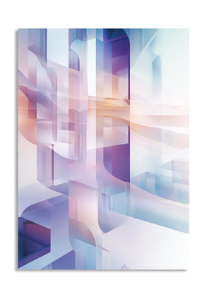 Abstract geometric design with pastel colors on a white background, as a premium aluminum metal print from GoMetalPrint.
