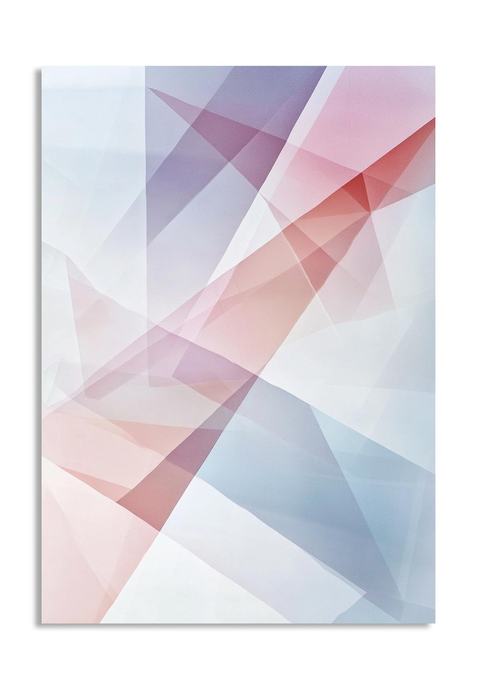 Abstract geometric design with pastel colors on a white background, as a premium aluminum metal print from GoMetalPrint.
