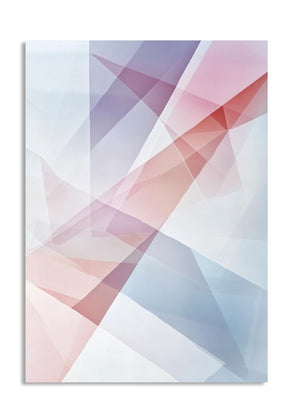 Abstract geometric design with pastel colors on a white background, as a premium aluminum metal print from GoMetalPrint.
