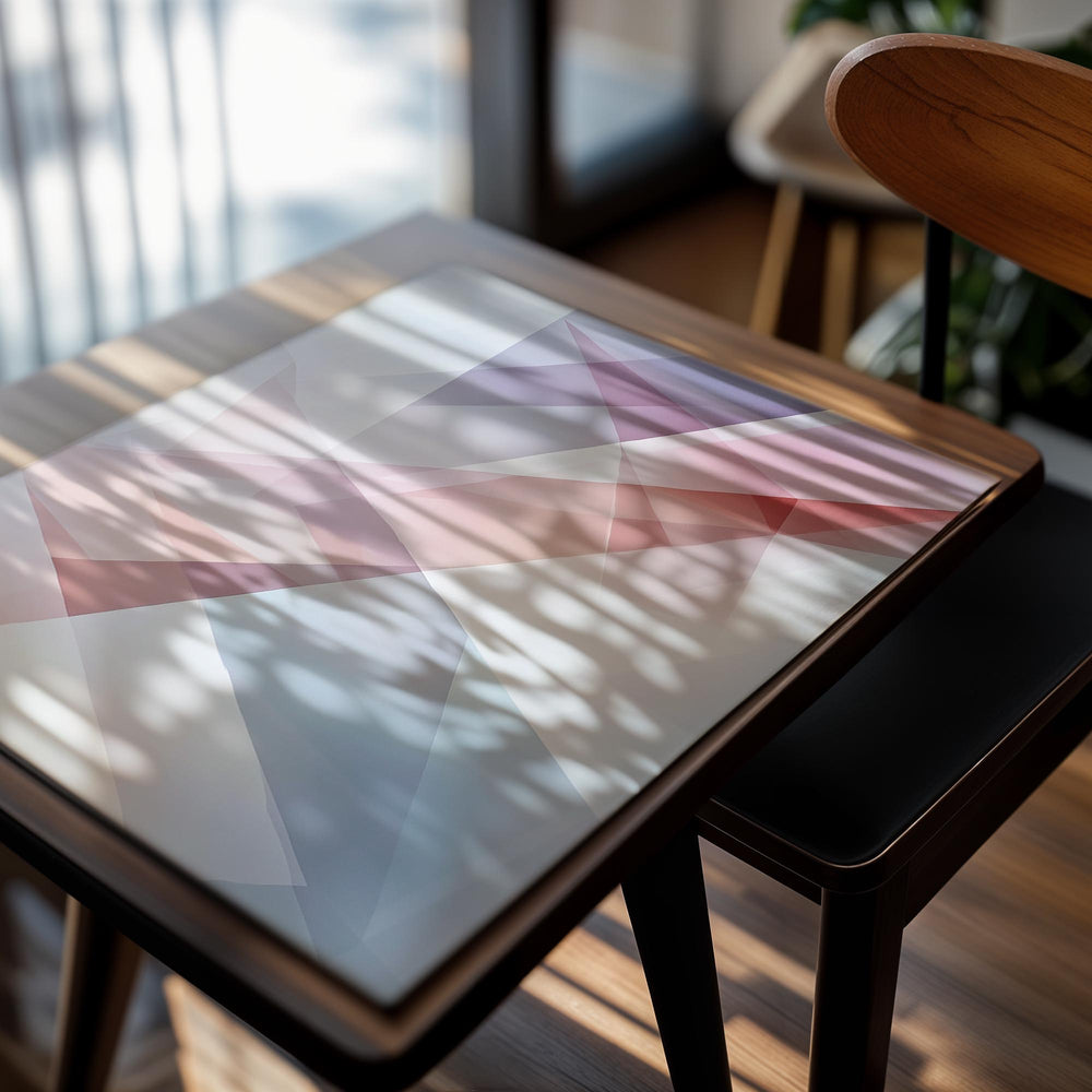 Abstract geometric design with pastel colors on a white background, as a premium aluminum metal print from GoMetalPrint.
