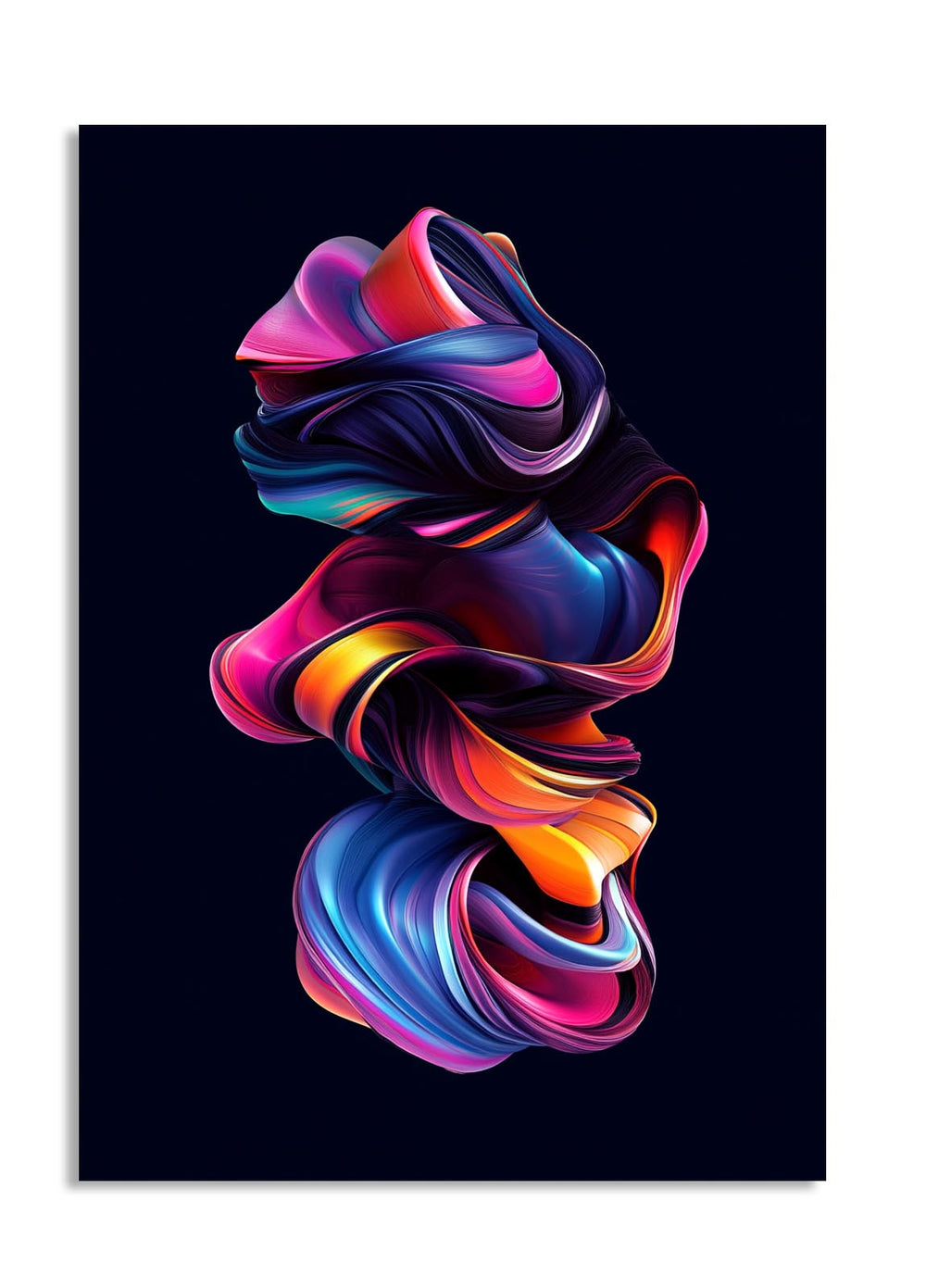 Colorful abstract design on a black background, as a premium aluminum metal print from GoMetalPrint.
