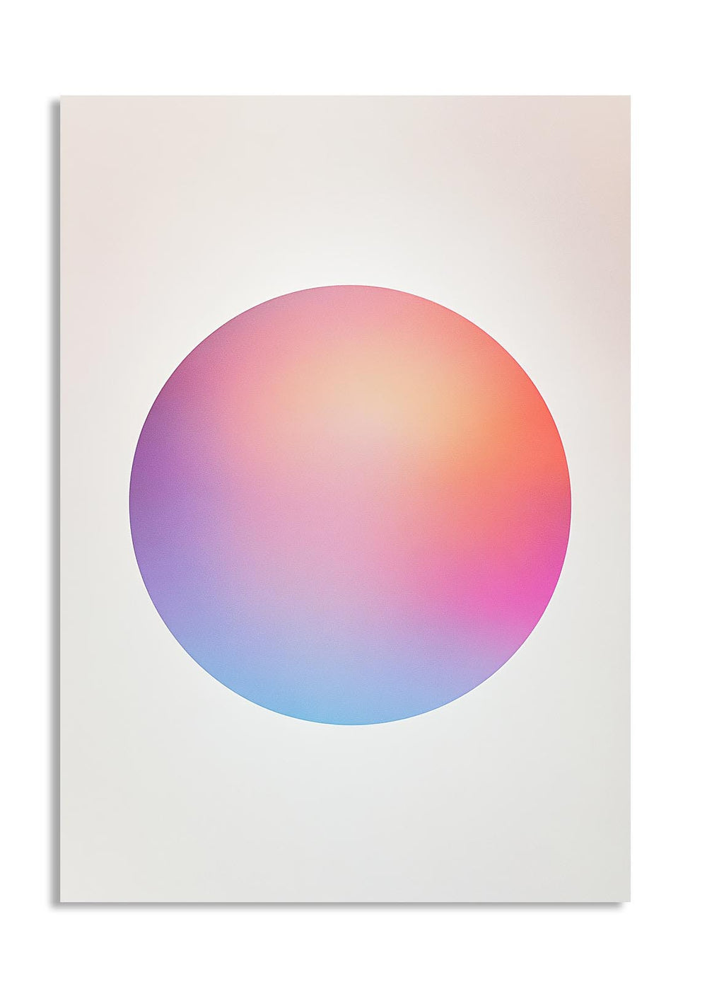 Gradient circle design on a white background, as a premium aluminum metal print from GoMetalPrint.

