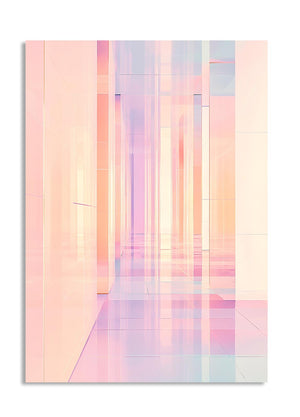 Abstract art print with pastel colors on a white background, as a premium aluminum metal print from GoMetalPrint.
