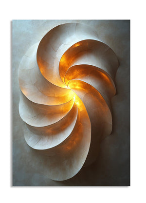 Decorative wall art with a spiral design on a textured background, as a premium aluminum metal print from GoMetalPrint.

