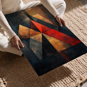 Abstract Red and Gold Triangles