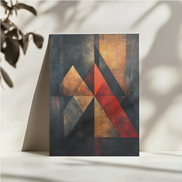 Abstract Red and Gold Triangles