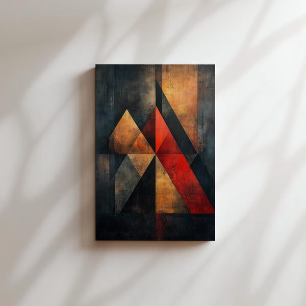 Abstract Red and Gold Triangles