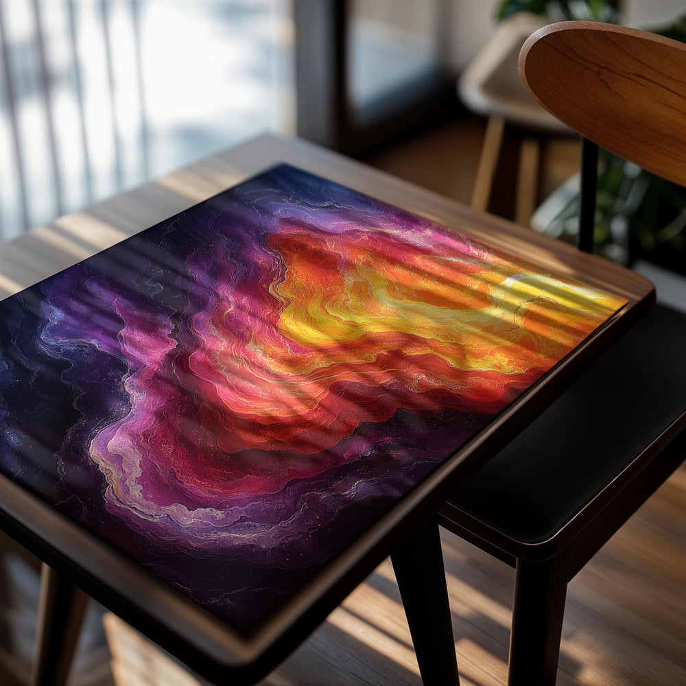 Abstract artwork with swirling colors on a white background, as a premium aluminum metal print from GoMetalPrint.
