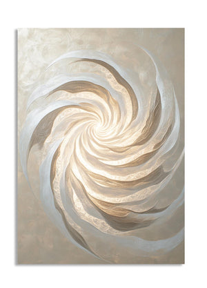 Abstract spiral design on a beige background, as a premium aluminum metal print from GoMetalPrint.

