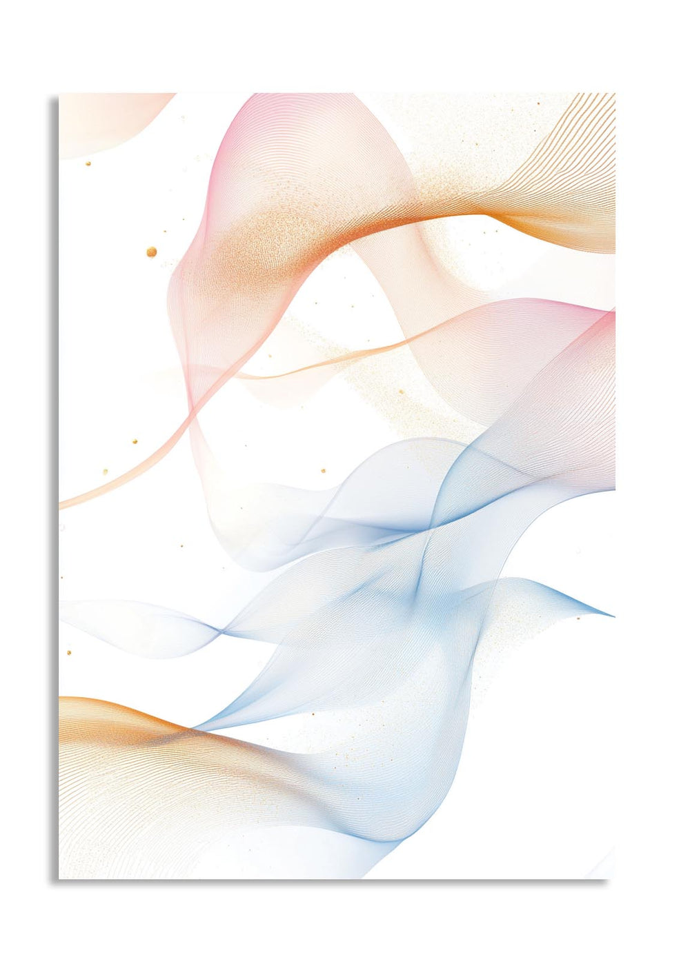 Abstract art print with pastel colors on a white background, as a premium aluminum metal print from GoMetalPrint.
