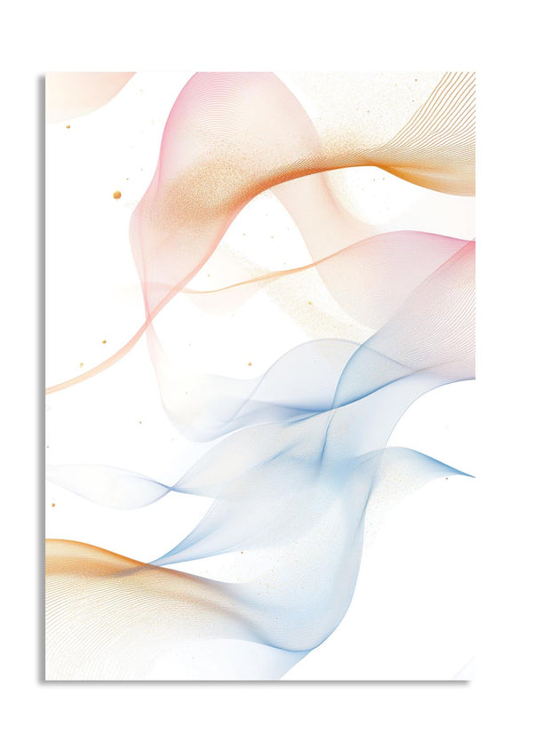 Abstract art print with pastel colors on a white background, as a premium aluminum metal print from GoMetalPrint.
