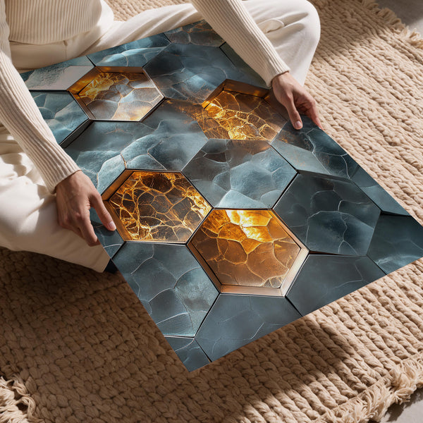 Glowing Amber Honeycomb