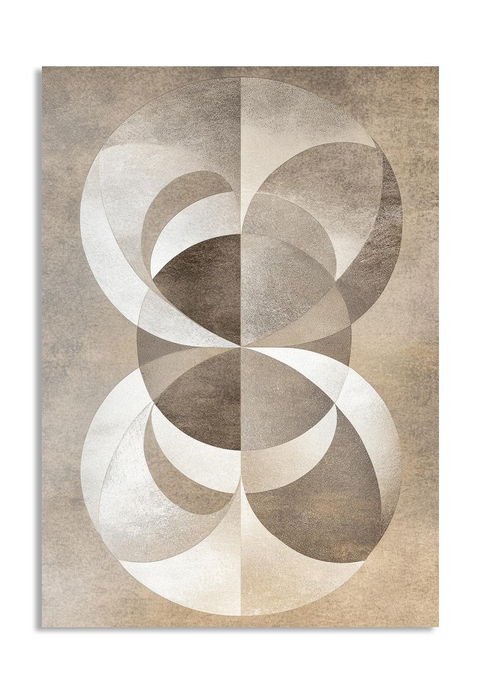Abstract geometric design on a beige background, as a premium aluminum metal print from GoMetalPrint.
