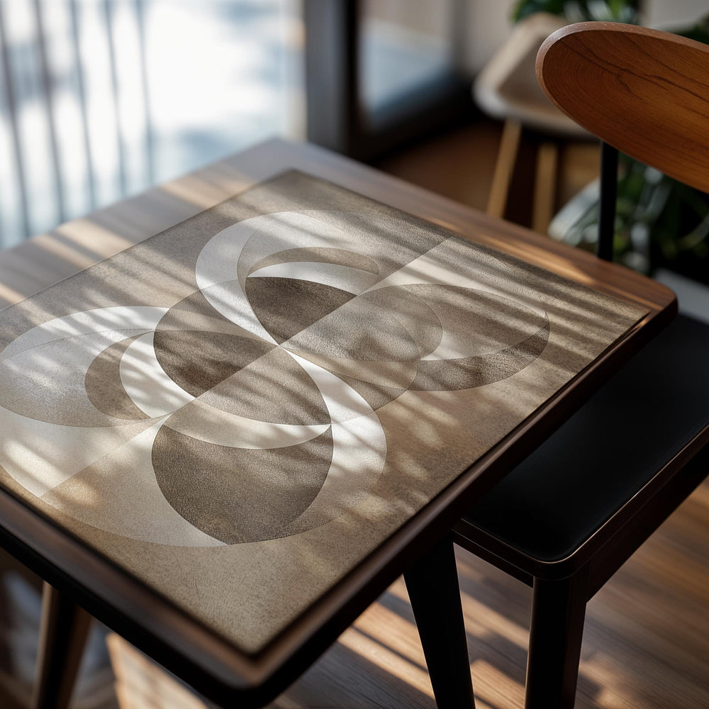 Abstract geometric design on a beige background, as a premium aluminum metal print from GoMetalPrint.
