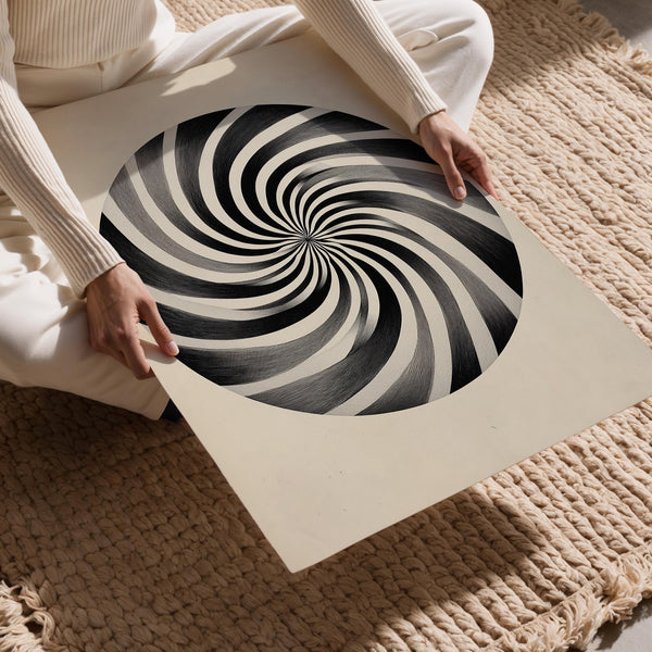 Black and White Spiral Focus