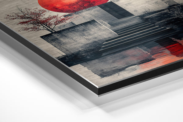 Red Sun & Concrete Stairs