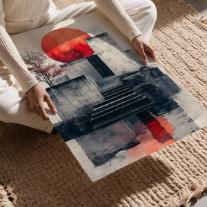 Red Sun & Concrete Stairs