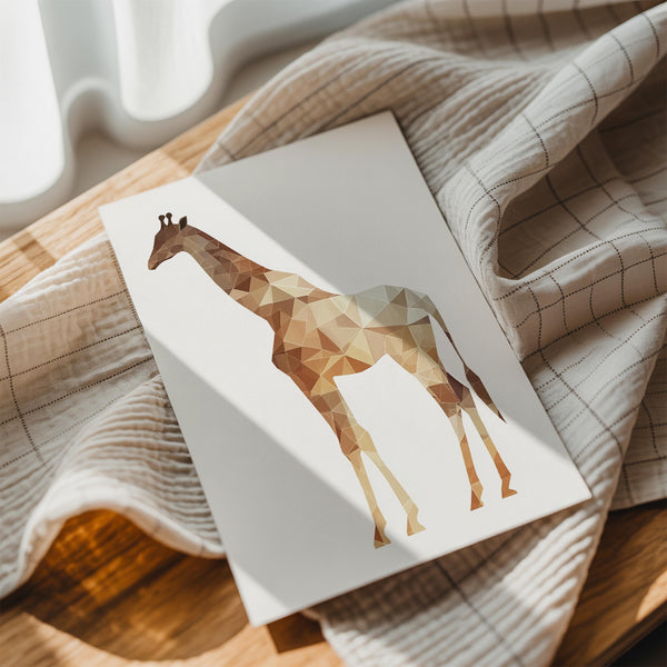 Geometric Giraffe Art