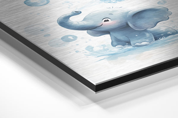 Playful Elephant with Bubbles