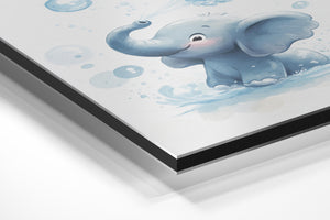 Playful Elephant with Bubbles