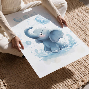 Playful Elephant with Bubbles