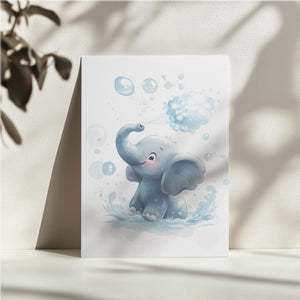 Playful Elephant with Bubbles