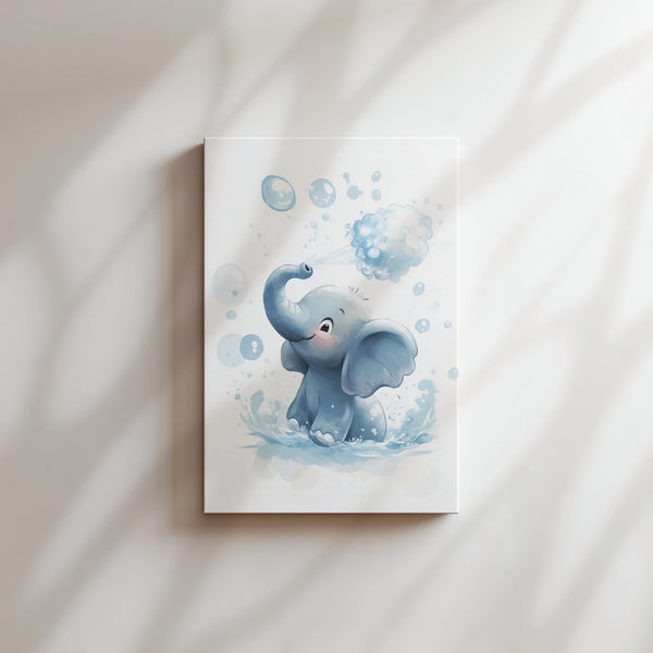 Playful Elephant with Bubbles
