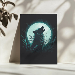 Howling Wolf in Moonlight