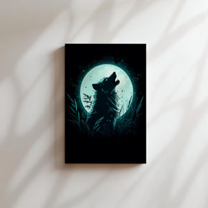 Howling Wolf in Moonlight