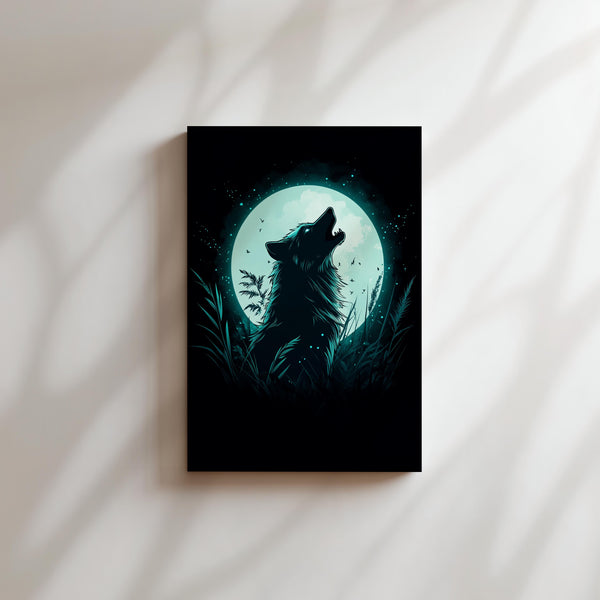 Howling Wolf in Moonlight