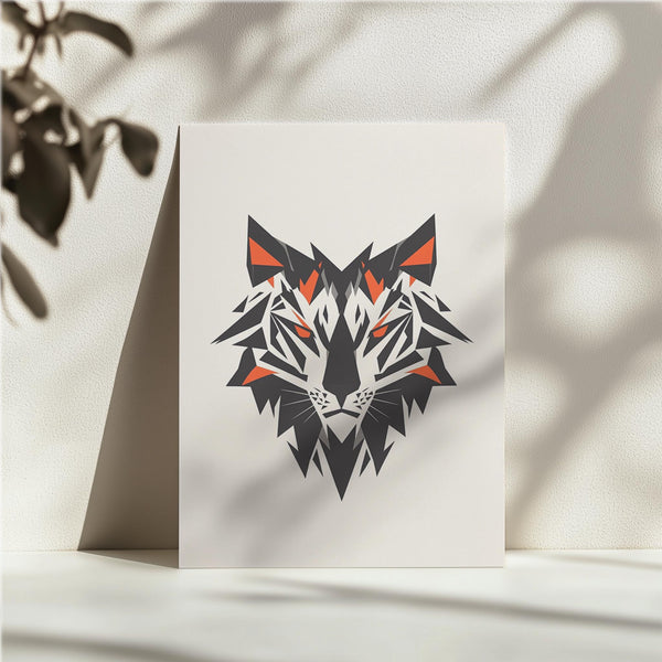 Geometric Tiger Face
