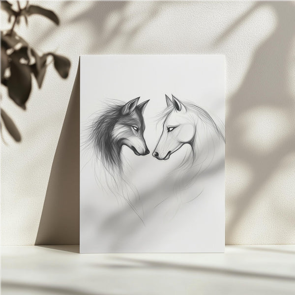 Wolf and Horse Sketch