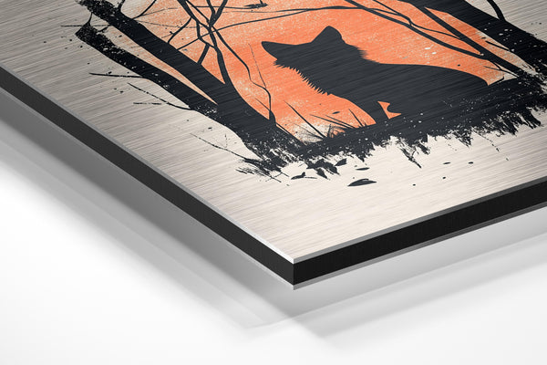 Fox Silhouette in Forest