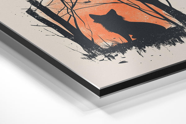 Fox Silhouette in Forest