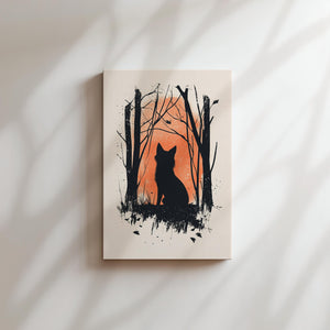 Fox Silhouette in Forest
