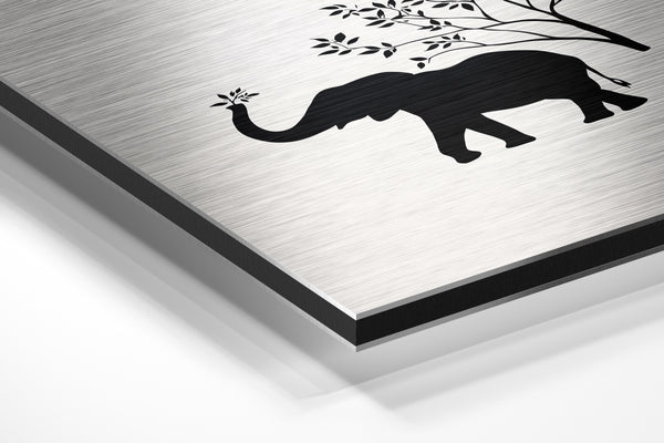 Elephant Silhouette with Nature