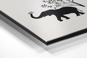 Elephant Silhouette with Nature