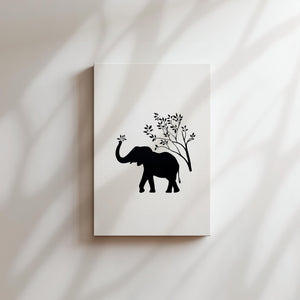 Elephant Silhouette with Nature