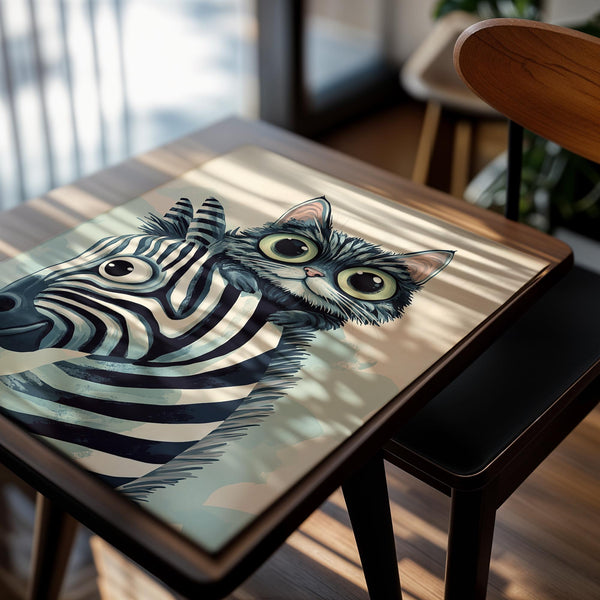 Quirky Cat and Zebra