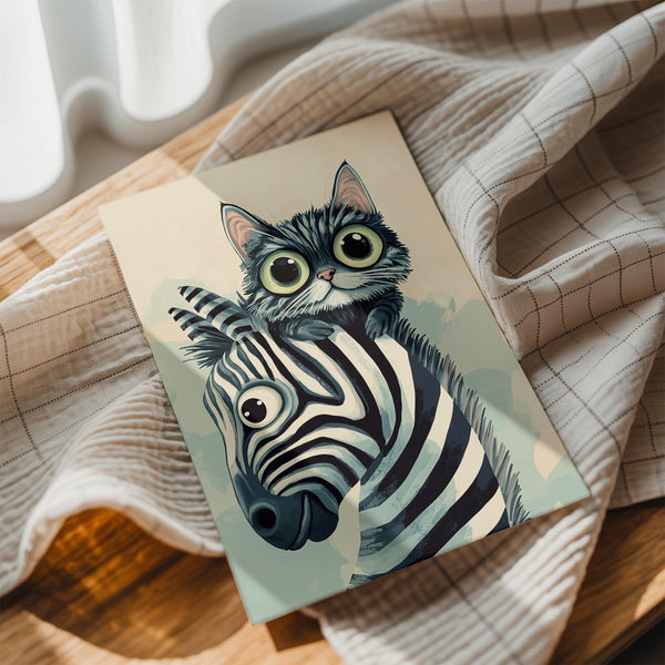 Quirky Cat and Zebra